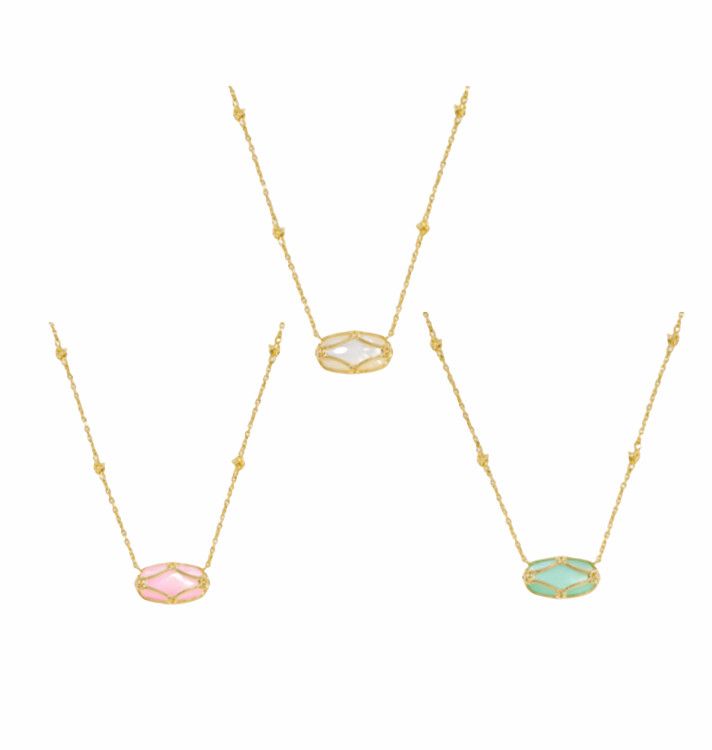 The Elisa Lattice Gold Frame Necklace