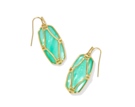 The Elle Lattice Frame Gold Drop Earring