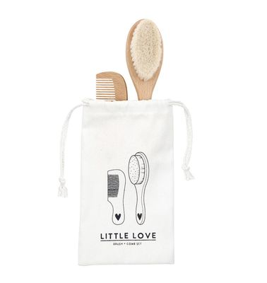 Heart Wooden Baby Brush + Comb Set