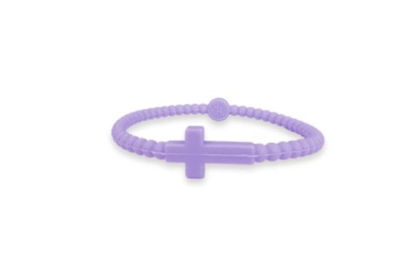 Jesus Cross Silicone Bracelet Orchid, Size: Small