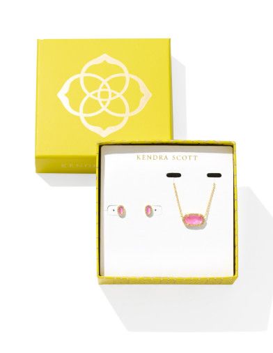 The Elisa + Mini Ellie Gift Set in Gold Azalea Illusion