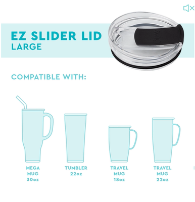 Swig Black EZ Slider Lid