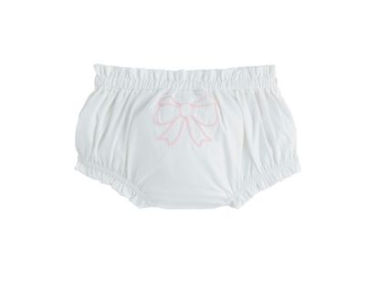 Ivory Chainstitch Bow Diaper Cover