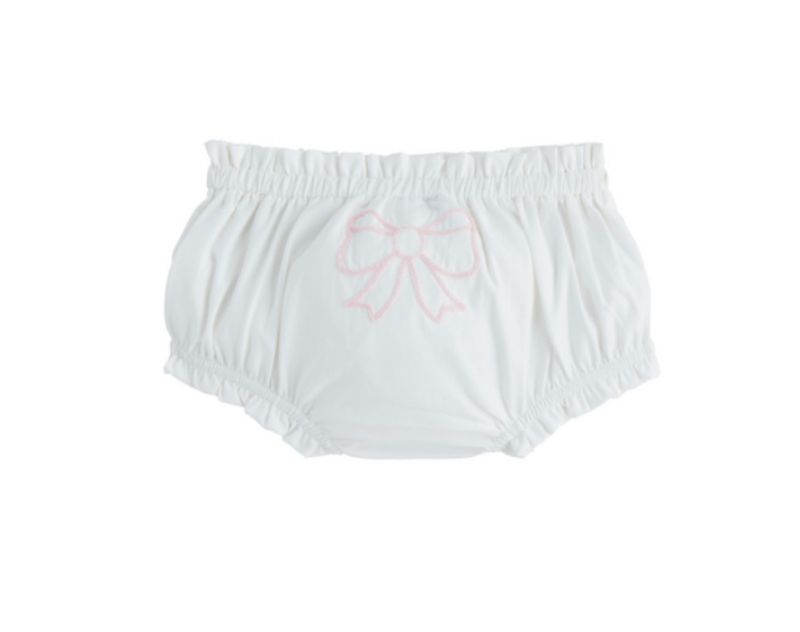 Ivory Chainstitch Bow Diaper Cover