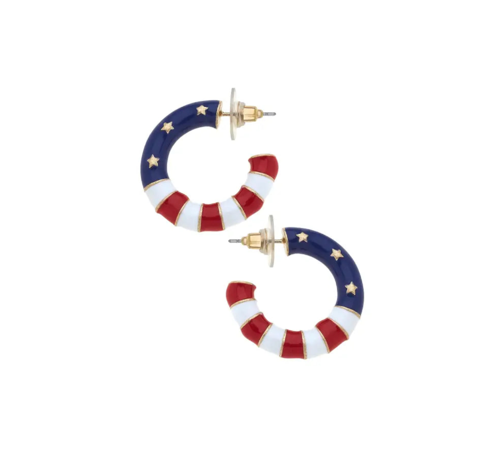 Stars + Stripes Hoop Earrings