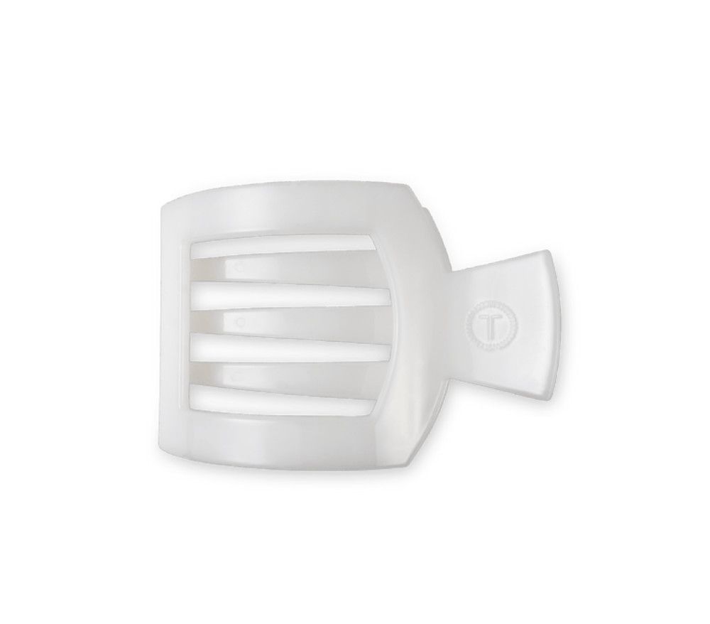 Teleties™ Flat Square Hair Clip | Coconut White, Size: Small