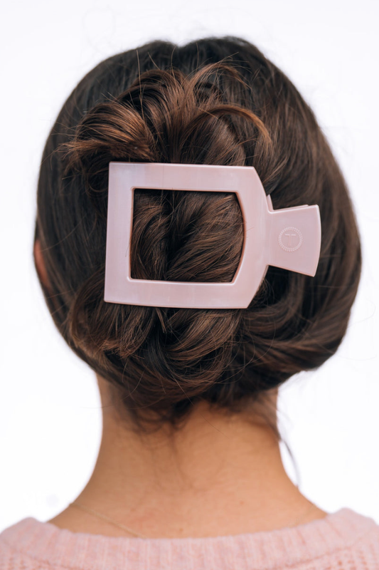 Teleties™ Flat Square Hair Clip | Pearly Pink