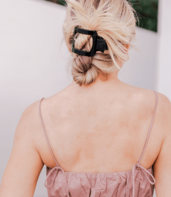 Teleties™ Flat Square Hair Clip | Jet Black