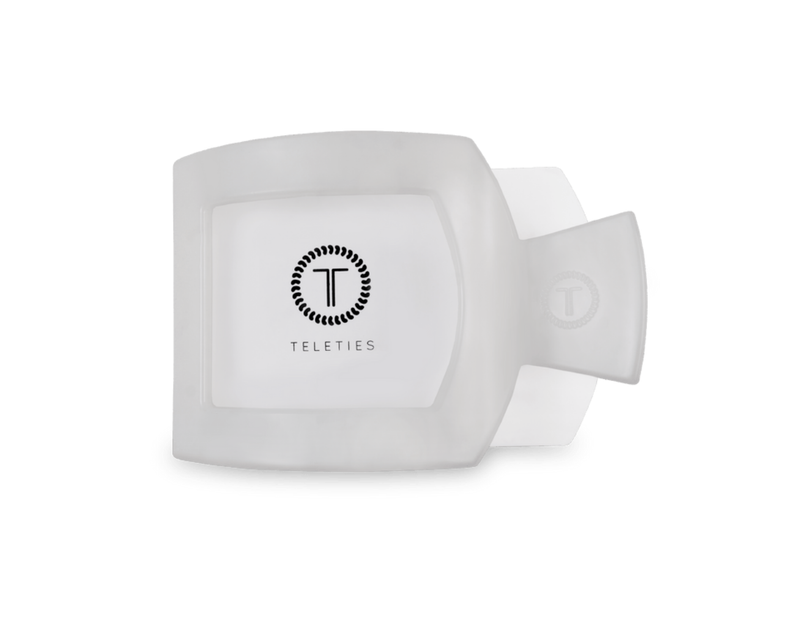 Teleties™ Flat Square Hair Clip | Coconut White