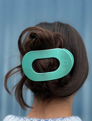 Teleties™ Flat Round Hair Clip | Totally Turquoise