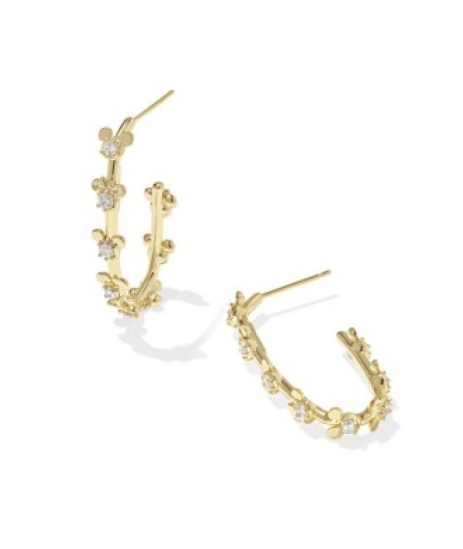 Disney x Kendra Scott | Mickey Minnie Mouse Hoop Gold White Crystal