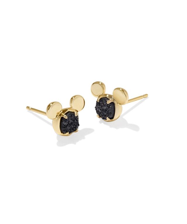 Disney x Kendra Scott | Mickey Mouse Stud Earrings Gold Black Drusy