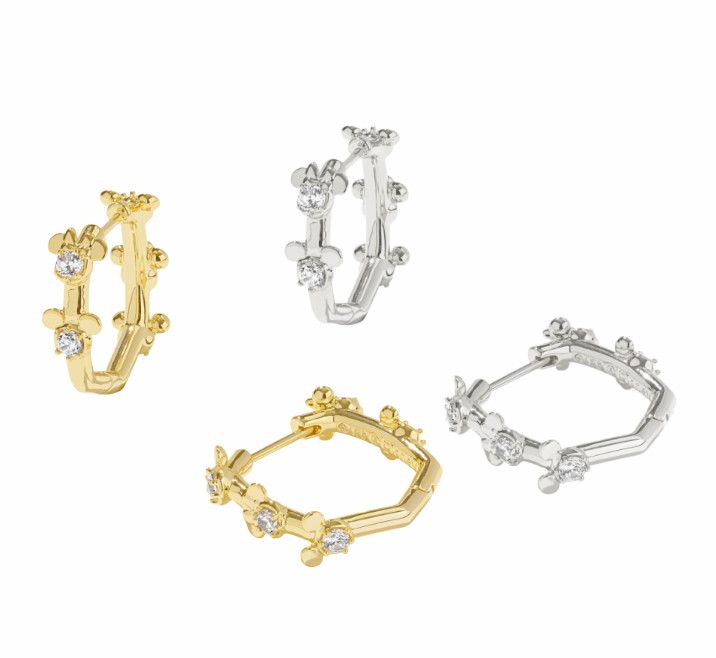 Disney x Kendra Scott | Mickey Minnie Huggie Earrings White Crystal
