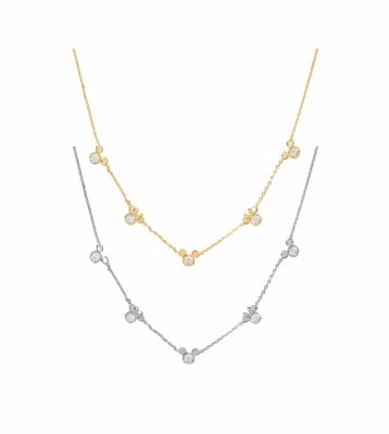Disney x Kendra Scott | Mickey Minnie Mouse Strand Necklace White Crystal
