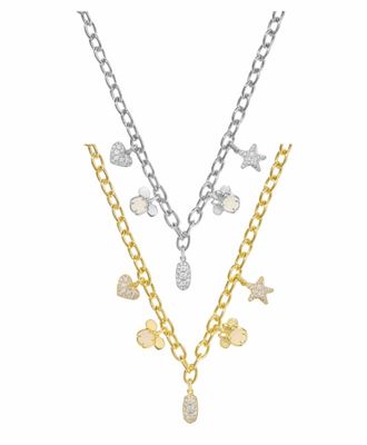 Disney x Kendra Scott | Mickey Minnie Charm Necklace Iridescent White Mix