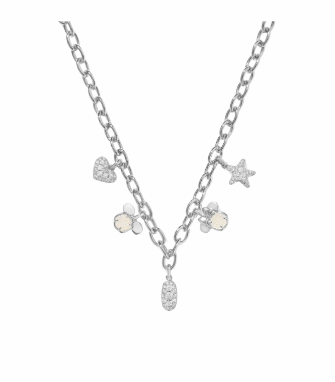 Disney x Kendra Scott | Mickey Minnie Charm Necklace Iridescent White Mix