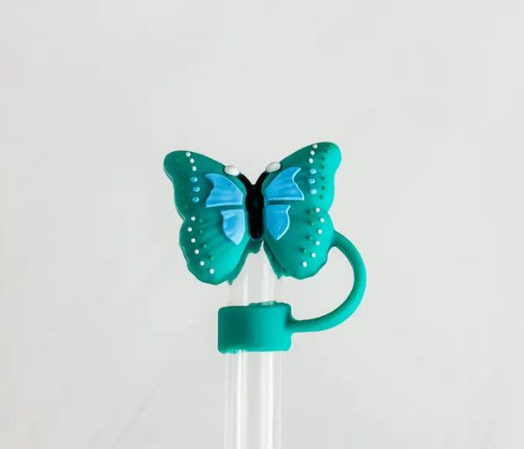 Green Butterfly Straw Cover