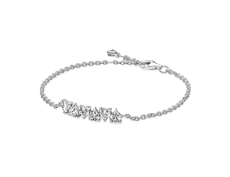 PANDORA™ Sparkling Endless Hearts Chain Stainless Steel Bracelet