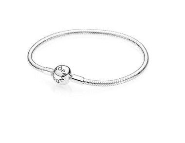 PANDORA™ Smooth Silver Round Clasp Bracelet Sterling Silver, Size: 16