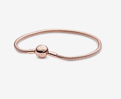 PANDORA™ Moments Snake Chain Bracelet 14k Rose Gold Plating
