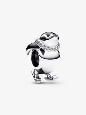 PANDORA™ Skiing Penguin Silver Charm