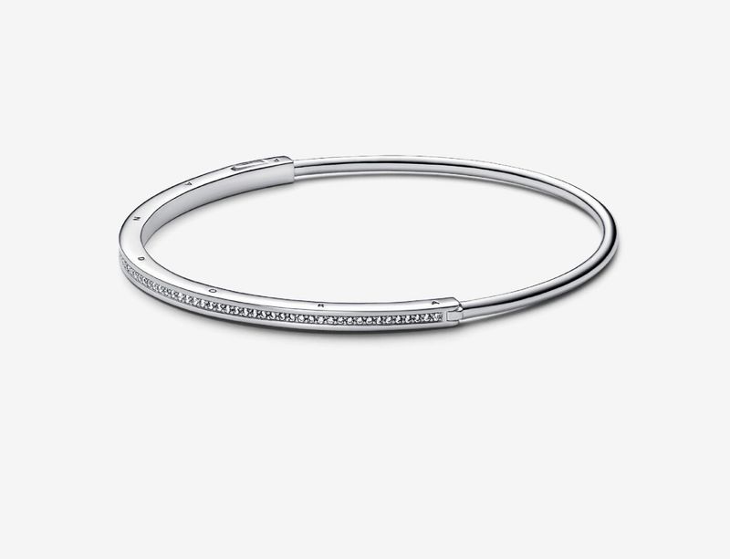 PANDORA™ Signature I-D Pavé Bangle Sterling Silver