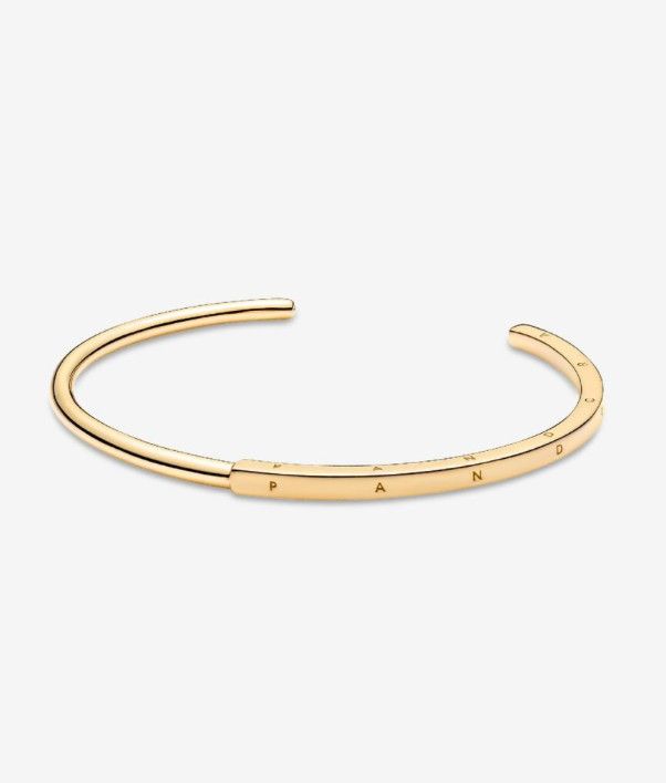 PANDORA™ Signature I-D Open Bangle 14k Gold Plated