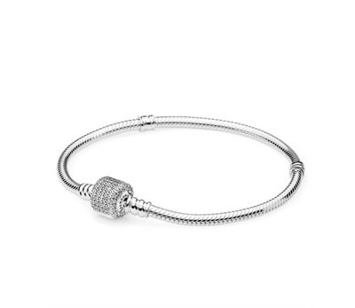PANDORA™ Moments Sparkling Pavé Clasp Snake Chain Bracelet Sterling Silver