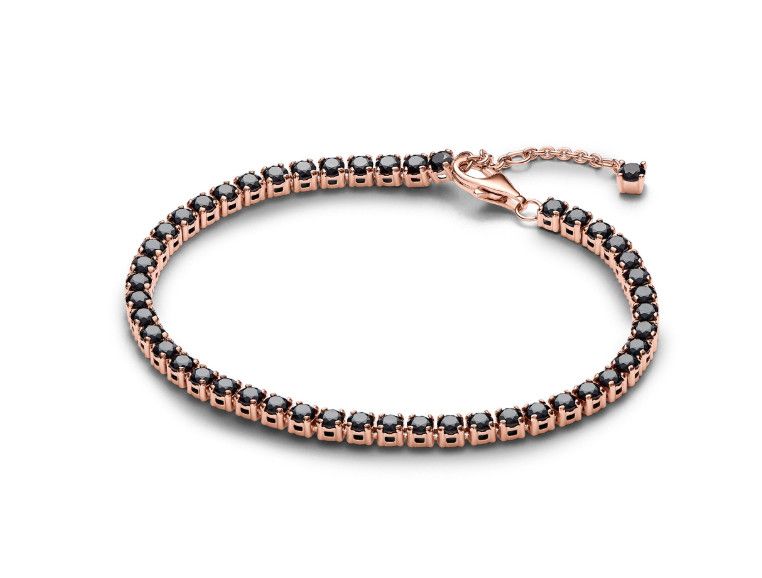PANDORA™ Black Sparkling Tennis Bracelet 14K Rose Gold Plated