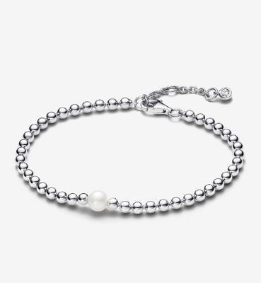 PANDORA™ Treated Freshwater Cultured Pearl + Beads Silver Bracelet