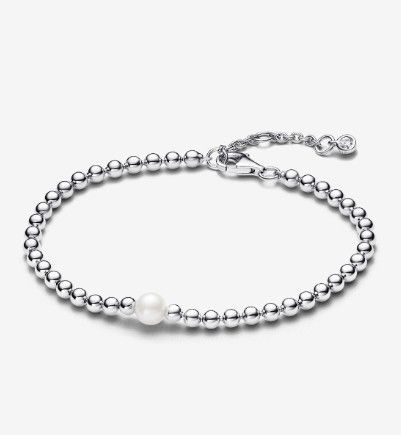 PANDORA™ Treated Freshwater Cultured Pearl + Beads Silver Bracelet