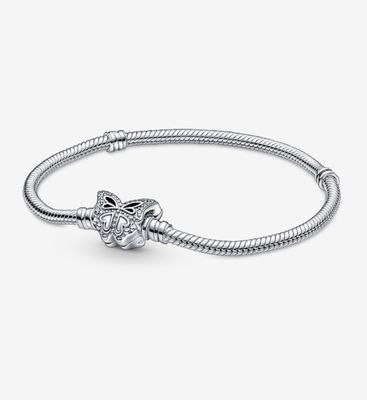 PANDORA™ Moments Butterfly Clasp Snake Chain Bracelet Sterling Silver