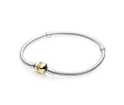 PANDORA™ 14K Gold Snap Clasp Sterling Silver Bracelet
