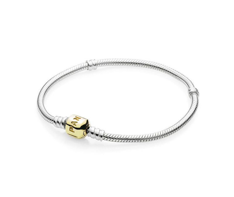 PANDORA™ 14K Gold Snap Clasp Sterling Silver Bracelet