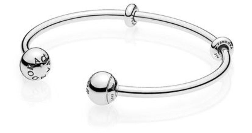 PANDORA™ Open Bangle Bracelet Sterling Silver, Size: 1