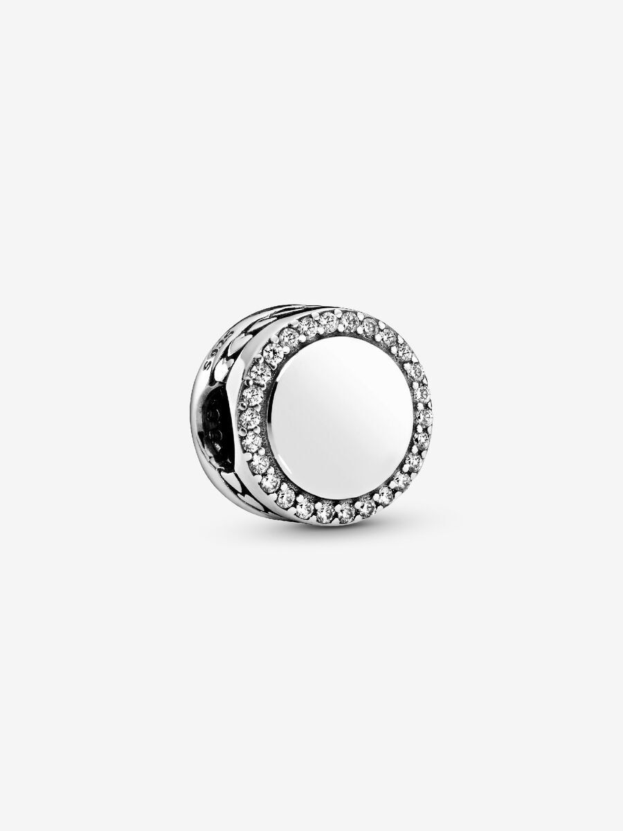 PANDORA™ Engravable Sparkling Button Charm
