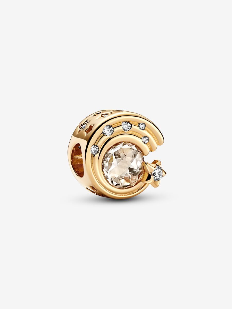PANDORA™ Gold Sparkling Shooting Star Charm with Clear CZ