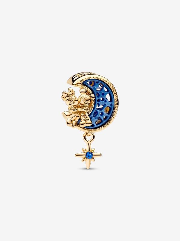 PANDORA™ Gold Disney Mickey and Minnie Mouse Crescent Moon Charm