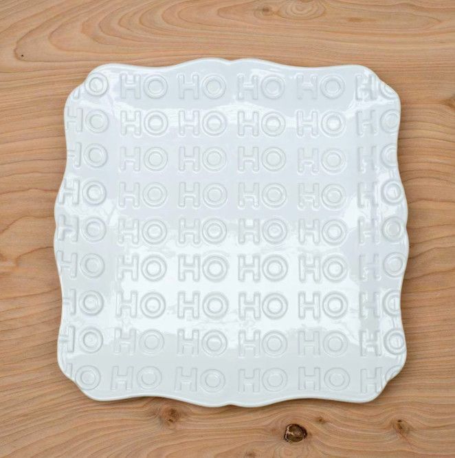 Ho Ho Ho Embossed Square Platter