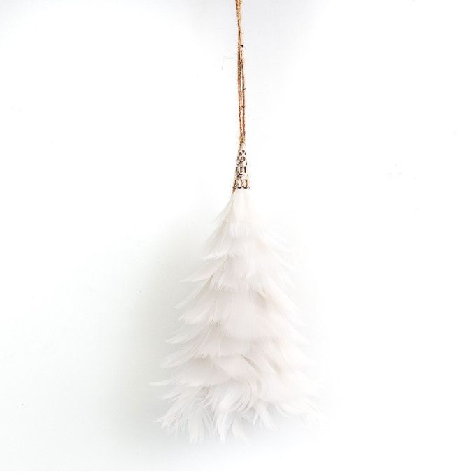 Feather Tree Ornament White