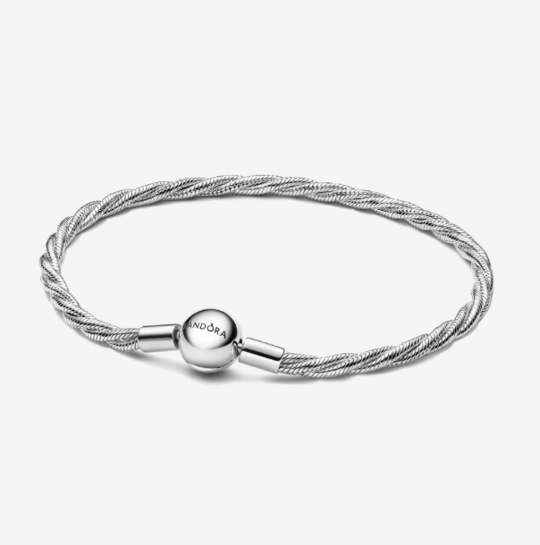 PANDORA™ Round Pandora Clasp Twisted Snake Chain Sterling Silver