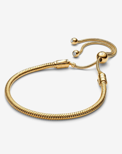 PANDORA™ Snake Chain Slider Bracelet 14k Gold Plating