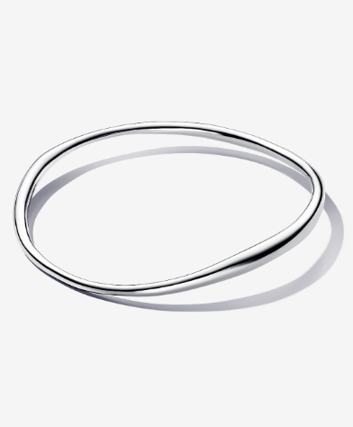 PANDORA™ Organically Shaped Silver Open Bangle