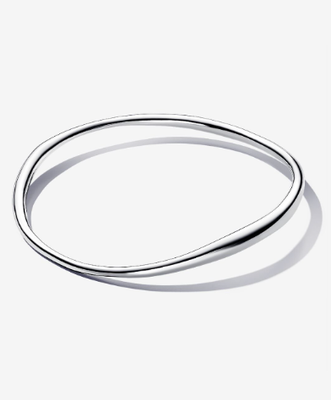 PANDORA™ Organically Shaped Silver Open Bangle