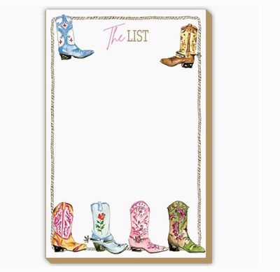 Colorful Cowboy Boots Rope The List Luxe Large Notepad
