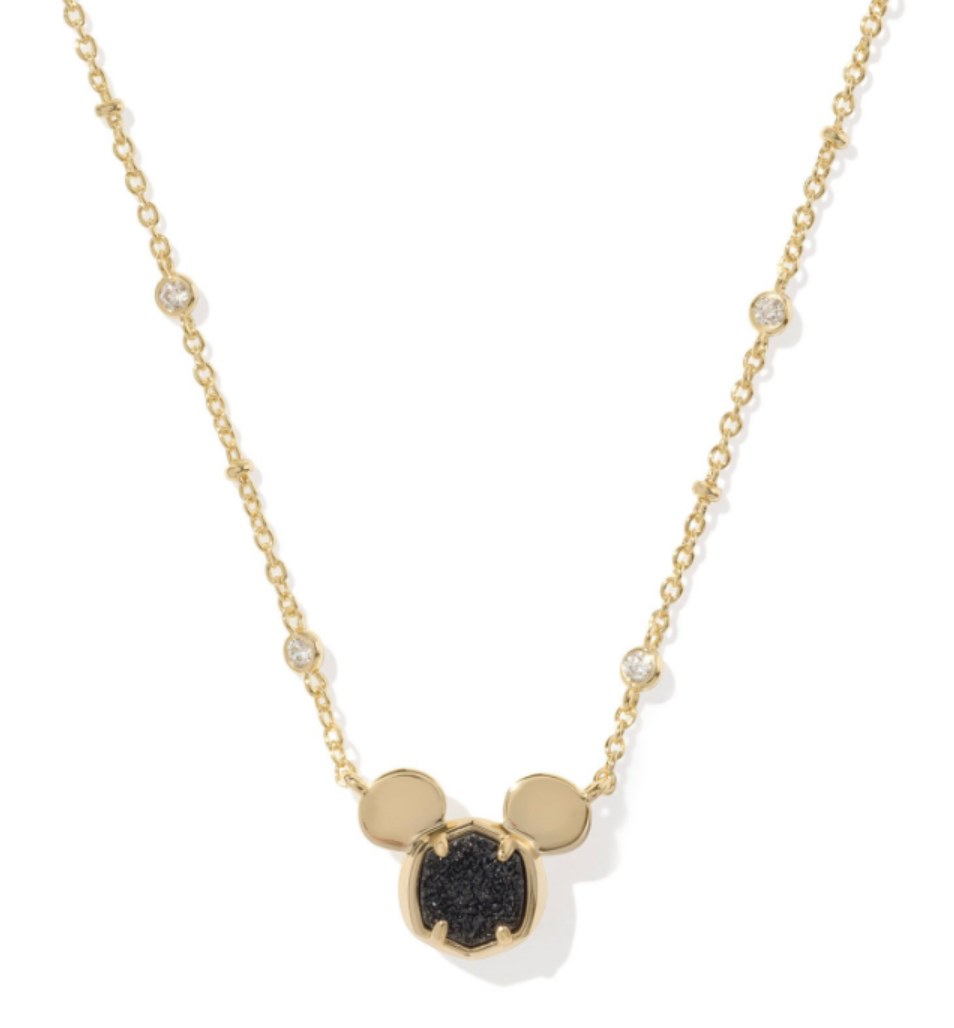 Disney x Kendra Scott | Mickey Mouse Pendant Necklace Gold Black Drusy