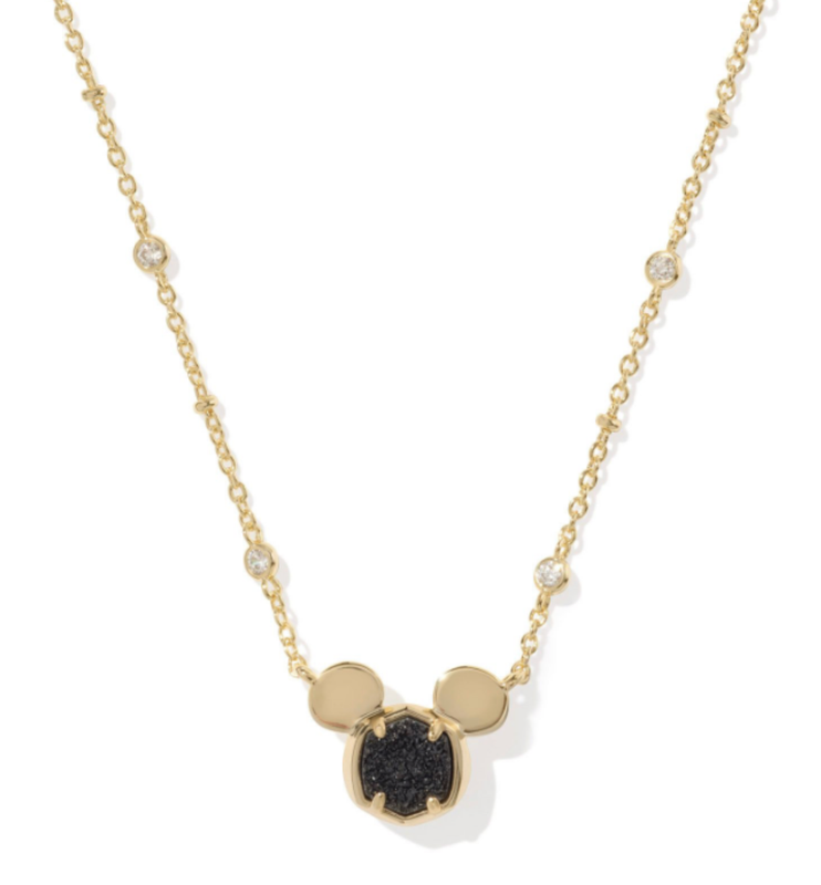 Disney x Kendra Scott | Mickey Mouse Pendant Necklace Gold Black Drusy
