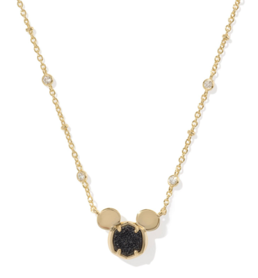 Disney x Kendra Scott | Mickey Mouse Pendant Necklace Gold Black Drusy