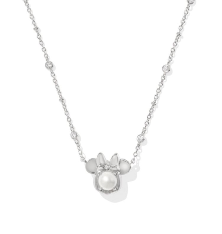 Disney x Kendra Scott | Minnie Mouse Pendant Necklace Silver White Pearl