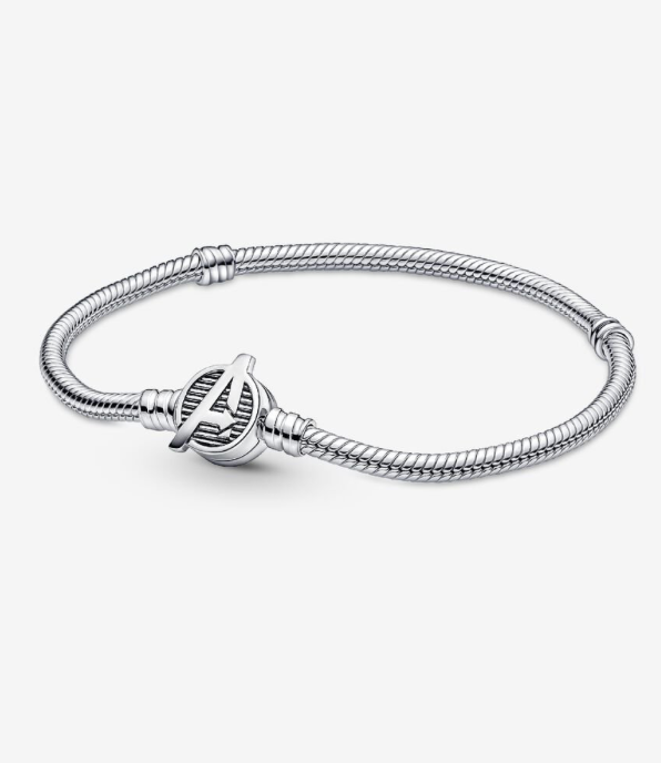 PANDORA™ Moments Marvel The Avengers Logo Clasp Snake Chain Bracelet Sterling Silver